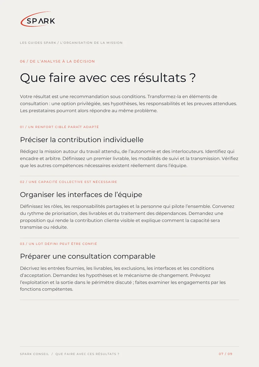 Aperçu de la page 7 du guide : Que faire avec ces résultats ?
